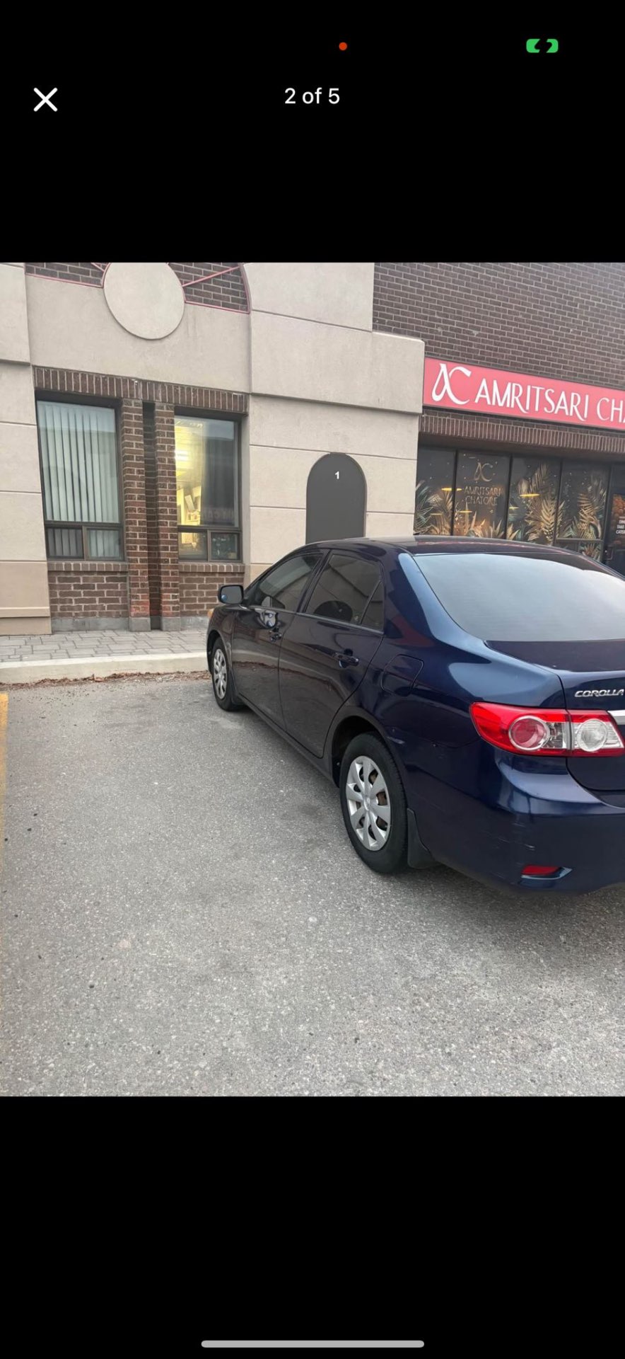Rear view of the Toyota Corolla